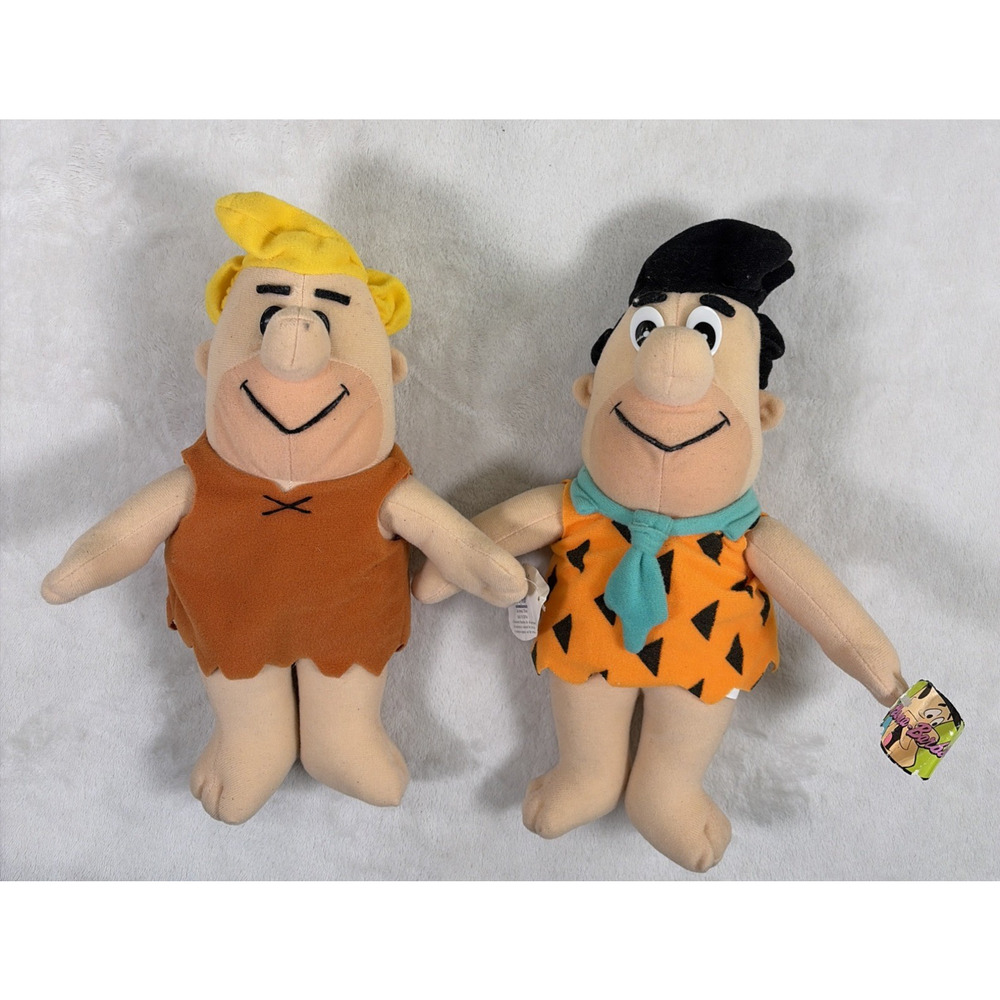 The Flintstones Fred & Barney Rubble Plush Stuffed Toy Play by Play 10” 1993